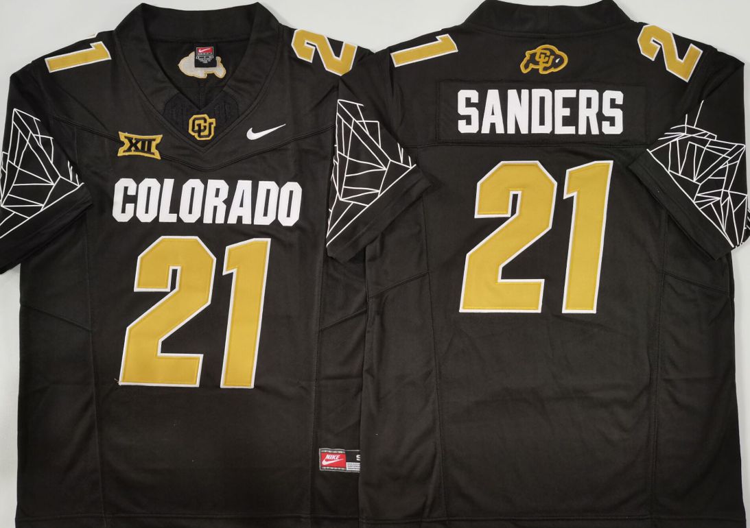 Men Colorado Buffaloes #21 Sanders Black 2025 Nike Limited NCAA Jersey style 2->more ncaa teams->NCAA Jersey